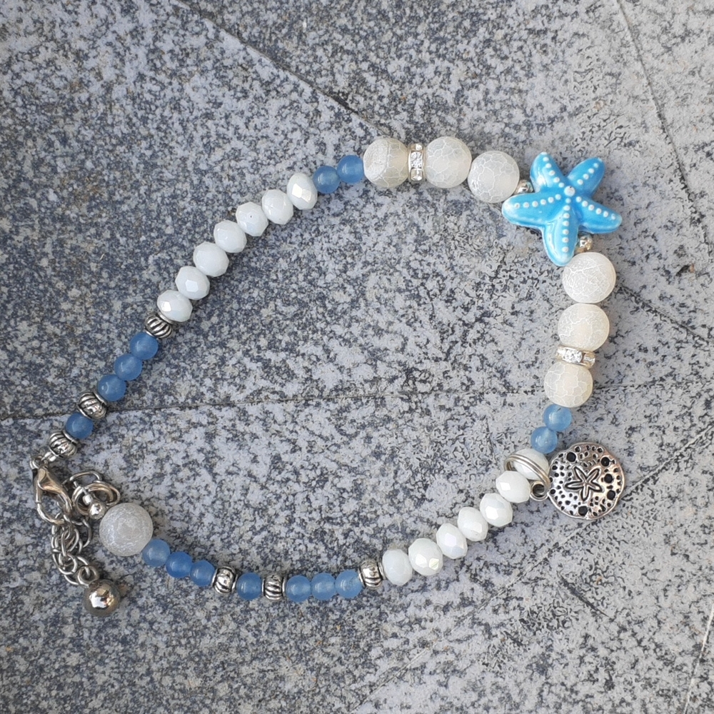 Ankle bracelet Handmade Ceramic Starfish